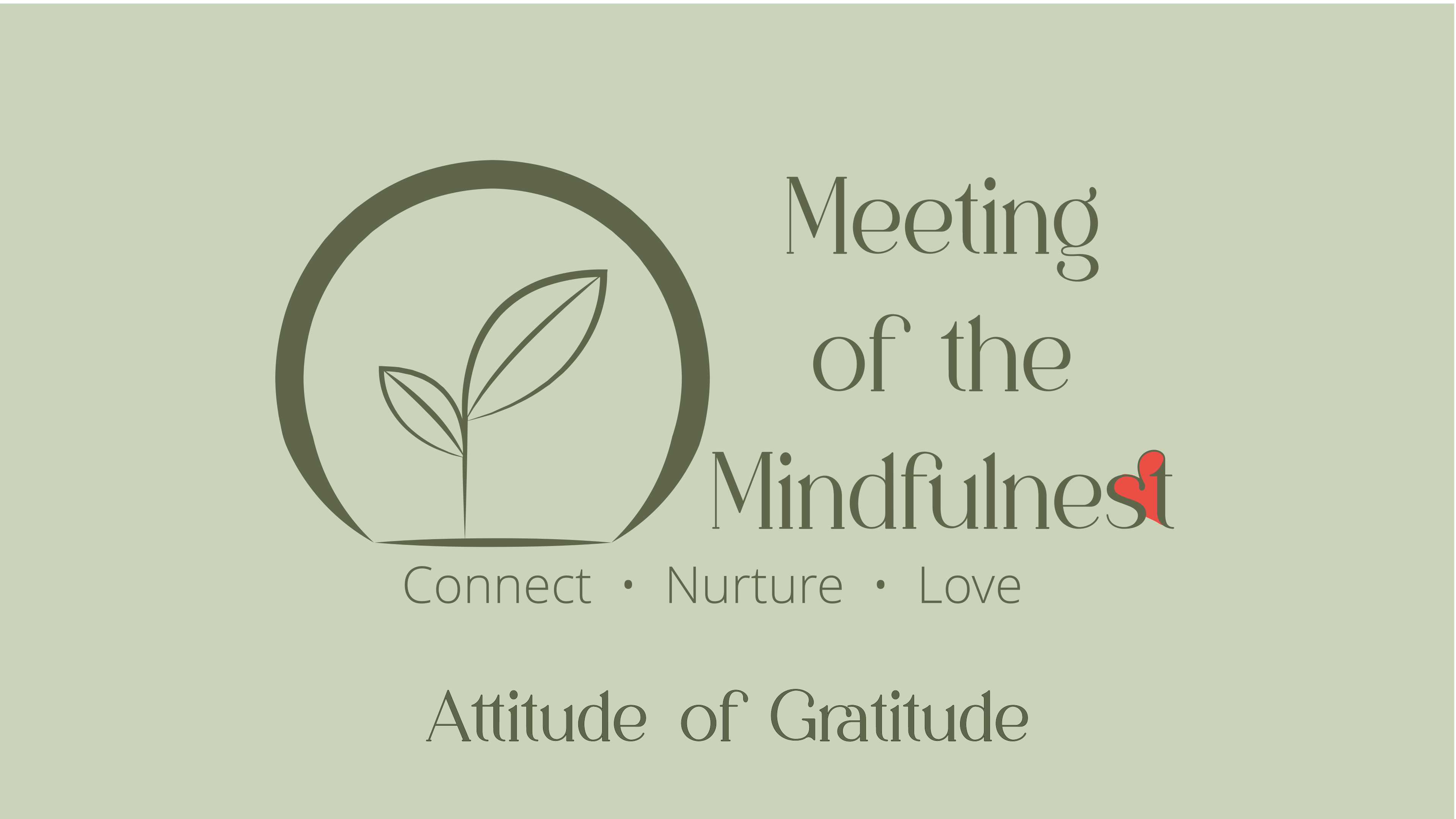 Meeting of the Mindfulnest logo on transparent background with tagline, Connect. Nurture. Love
